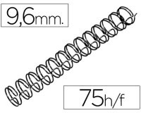 Espiral wire 3:1 9,6 mm n.6 negro capacidad 75 hojas caja de 100 unidades
