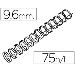 Espiral wire 3:1 9,6 mm n.6 negro capacidad 75 hojas caja de 100 unidades