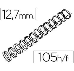 Espiral wire 3:1 12,7 mm n.8 negro capacidad 105 hojas caja de 100 unidades