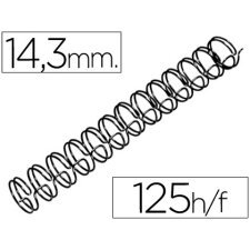 Espiral wire 3:1 14,3 mm n.9 negro capacidad 125 hojas caja de 100 unidades