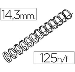 Espiral wire 3:1 14,3 mm n.9 negro capacidad 125 hojas caja de 100 unidades