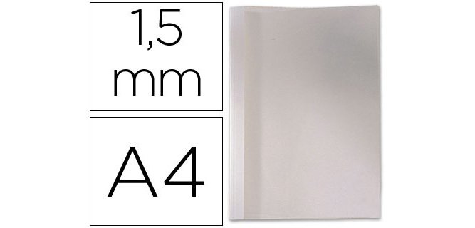 Cubiertas para encuadernar térmica de PVC  y cartulina lomo de 1,5mm - Paquete de 100 unidades