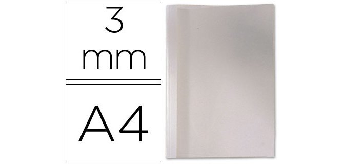 Cubiertas para encuadernar termica de PVC y cartulina lomo de 3 mm - Paquete de 100 unidades