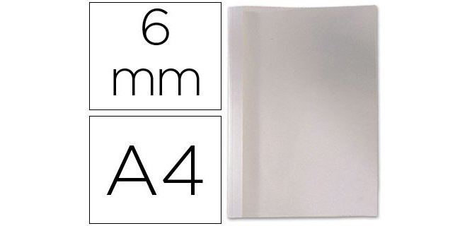 Cubiertas de encuadernacion térmica de PVC y cartulina lomo de 6 mm - Paquete de 100 unidades