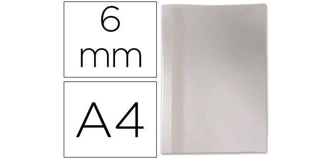 Cubiertas de encuadernacion térmica de PVC y cartulina lomo de 6 mm - Paquete de 100 unidades