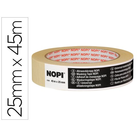 Cinta adhesiva tesa para pintar nopi 45 m x 25 mm
