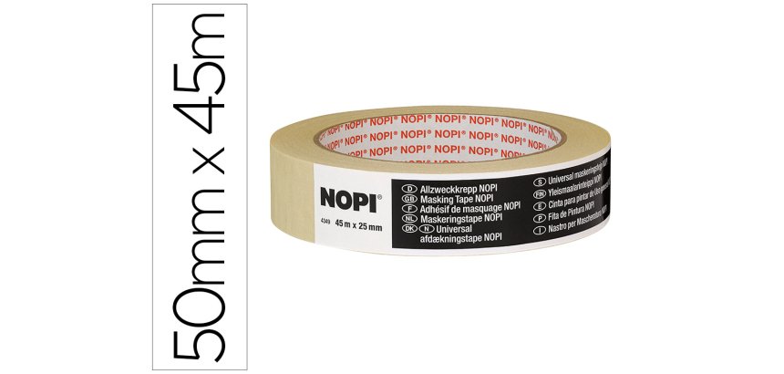 Cinta adhesiva tesa para pintar nopi 45 m x 50 mm