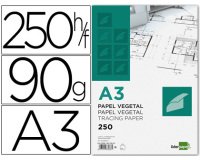 Papel dibujo liderpapel 297x420mm 90g/m2 vegetal