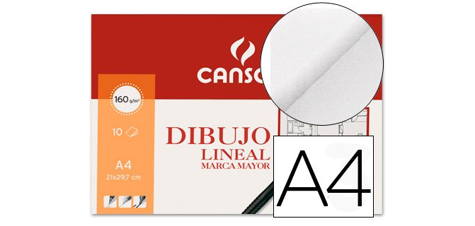 Papel dibujo marca mayor 160gr din a4 minipack de 10 hojas