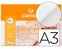 Papel dibujo basik 130 gr din a3 29,7x42 cm minipack de 10 hojas