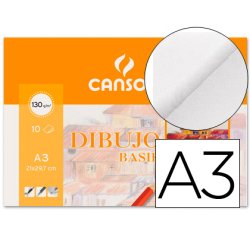 Papel dibujo basik 130 gr din a3 29,7x42 cm minipack de 10 hojas