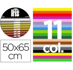 Cartulina guarro 50x65 conteni do \"c\" 25 hojas x 5 colores + 25 hojas x 4 colores fluo + 25hojas x 2 colores metal 185g