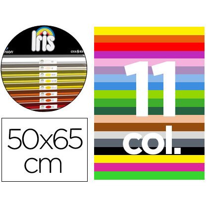 Cartulina guarro 50x65 conteni do \"c\" 25 hojas x 5 colores + 25 hojas x 4 colores fluo + 25hojas x 2 colores metal 185g