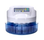 Contador y clasificador de mon edas q-connect suma resta y totaliza 216 monedas/minuto