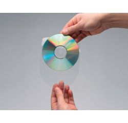 Funda autoadhesiva para cd q-connect con solapa pack de 10 unidades