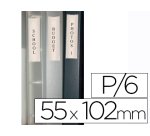 Funda autoadhesiva q-connect para lomo de carpeta 55x102mmpack de 6 unidades