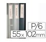 Funda autoadhesiva q-connect para lomo de carpeta 55x102mmpack de 6 unidades