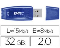 Memoria usb emtec flash c410 32 gb 2.0 azul