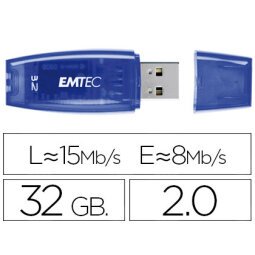 Memoria usb emtec flash c410 32 gb 2.0 azul