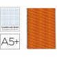 Cuaderno espiral liderpapel cuarto multilider tapa forrada 80h 80 gr cuadro 4mm con margen naranja