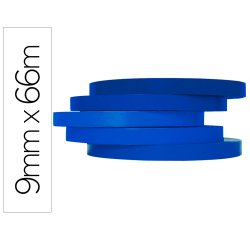 Cinta adhesiva para cerrar bolsas 66m x 9mm azul 