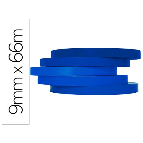 Cinta adhesiva para cerrar bolsas 66m x 9mm azul