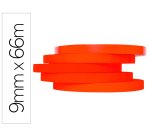 Cinta adhesiva roja q-connect 66 m x 9 mm para cerrar bolsas