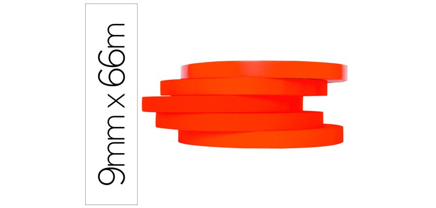 Cinta adhesiva roja q-connect 66 m x 9 mm para cerrar bolsas