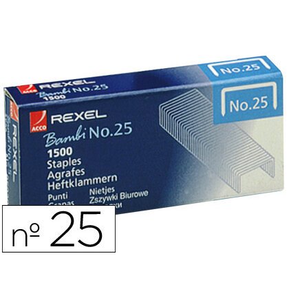 Grapas rexel nº25 21/4 caja de 1500 unidades