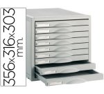 Fichero cajones de sobremesa 8409c 356x316x303 mm 9 cajones color gris