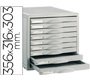 Fichero cajones de sobremesa 8409c 356x316x303 mm 9 cajones color gris