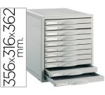 Fichero cajones de sobremesa 8211c 356x316x362 mm 11 cajones color gris