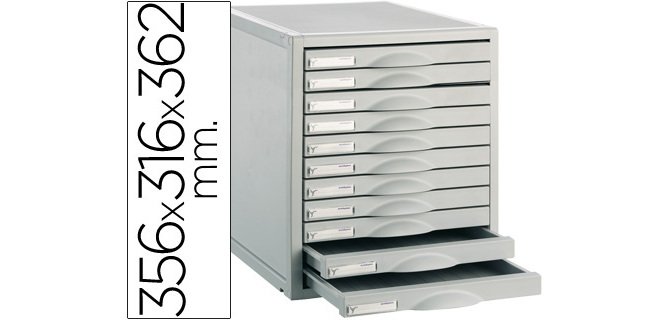 Fichero cajones de sobremesa 8211c 356x316x362 mm 11 cajones color gris