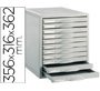 Fichero cajones de sobremesa 8211c 356x316x362 mm 11 cajones color gris