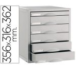 Fichero cajones de sobremesa 8206c 356x316x362 mm 6 cajones color gris