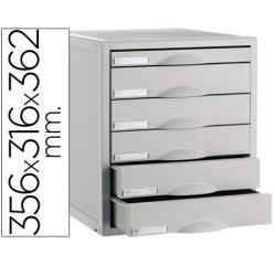 Fichero cajones de sobremesa 8206c 356x316x362 mm 6 cajones color gris