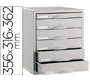 Fichero cajones de sobremesa 8206c 356x316x362 mm 6 cajones color gris
