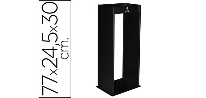 Cenicero metalico con rejilla para arena negro 77x24,5x30 cm