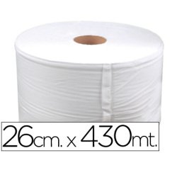 Papel secamanos industrial 260 mm de ancho x 400 m aprox diametro 33,5 cm para el dispensador 46826