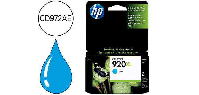 HP 920XL CD972AE Cartucho Original Cian (700 páginas)