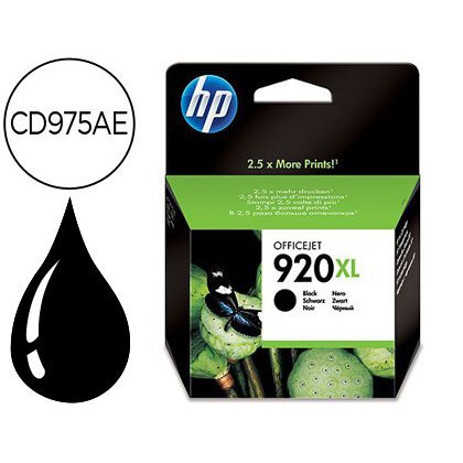 HP 920XL CD975AE Cartucho original Negro (1200 páginas)