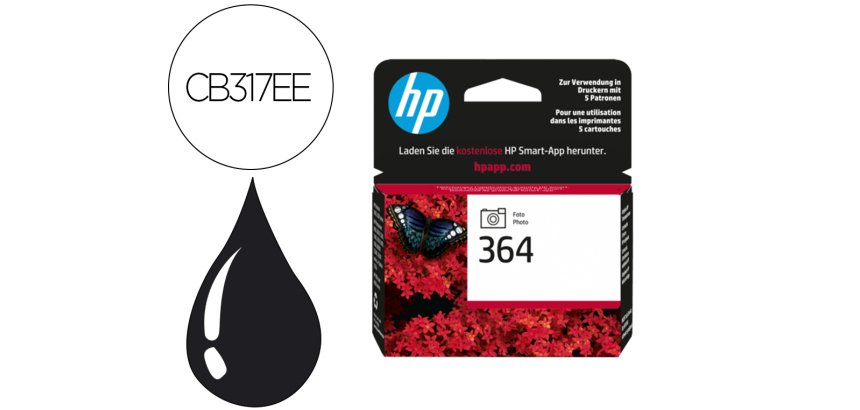 HP 364 / CB317EE Cartucho original negro foto de capacidad estándar (130 páginas)