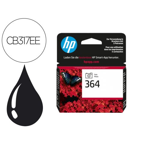 HP 364 / CB317EE Cartucho original negro foto de capacidad estándar (130 páginas)