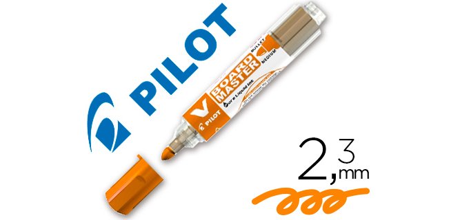 Rotulador pilot v board master para pizarra blanca naranja tinta liquida trazo 2,3mm