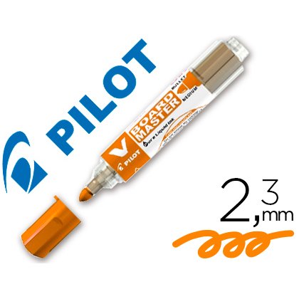 Rotulador pilot v board master para pizarra blanca naranja tinta liquida trazo 2,3mm