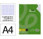 Recambio liderpapel a4 100 hojas 100gr cuadro 4mm con m argen 4 taladros