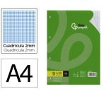 Recambio liderpapel a4 100 hojas 100gr milimetrado 2mm sin margen 4 taladros
