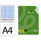 Recambio liderpapel a4 100 hojas 100g/m2 cuadro 2mm con margen 4 taladros