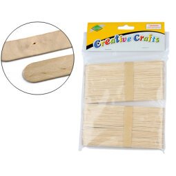 Palillo para manualidades liderpapel madera color natural 15x2 cm bolsa de 100 unidades