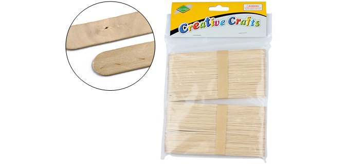 Palillo para manualidades liderpapel madera color natural 15x2 cm bolsa de 100 unidades